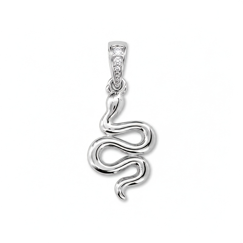 Retro Niche Design Stainless Steel Inlaid Zircon Pendant